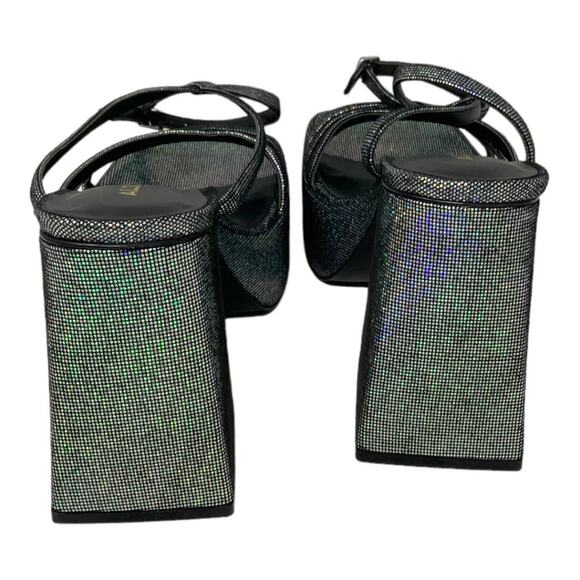 Aldo Landabriver Strappy Heeled Platform Sandal Black Metallic Size 8.5 NWT $110 - Picture 5 of 7